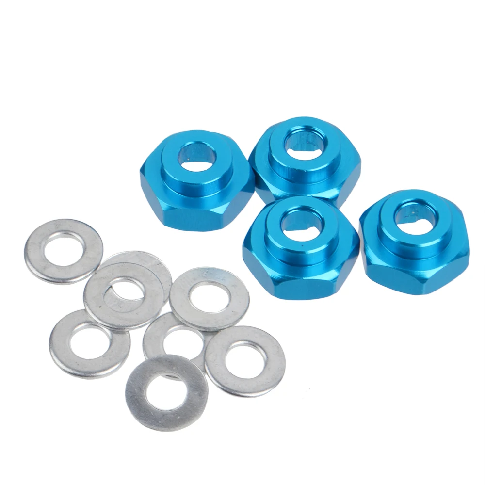 Aluminum Alloy 12mm to 17mm Hex Adapter Wheel Hex Hubs Extension Conversion Nuts for 1/10 1/8 RC Car buggy monster Bigfoot Truck