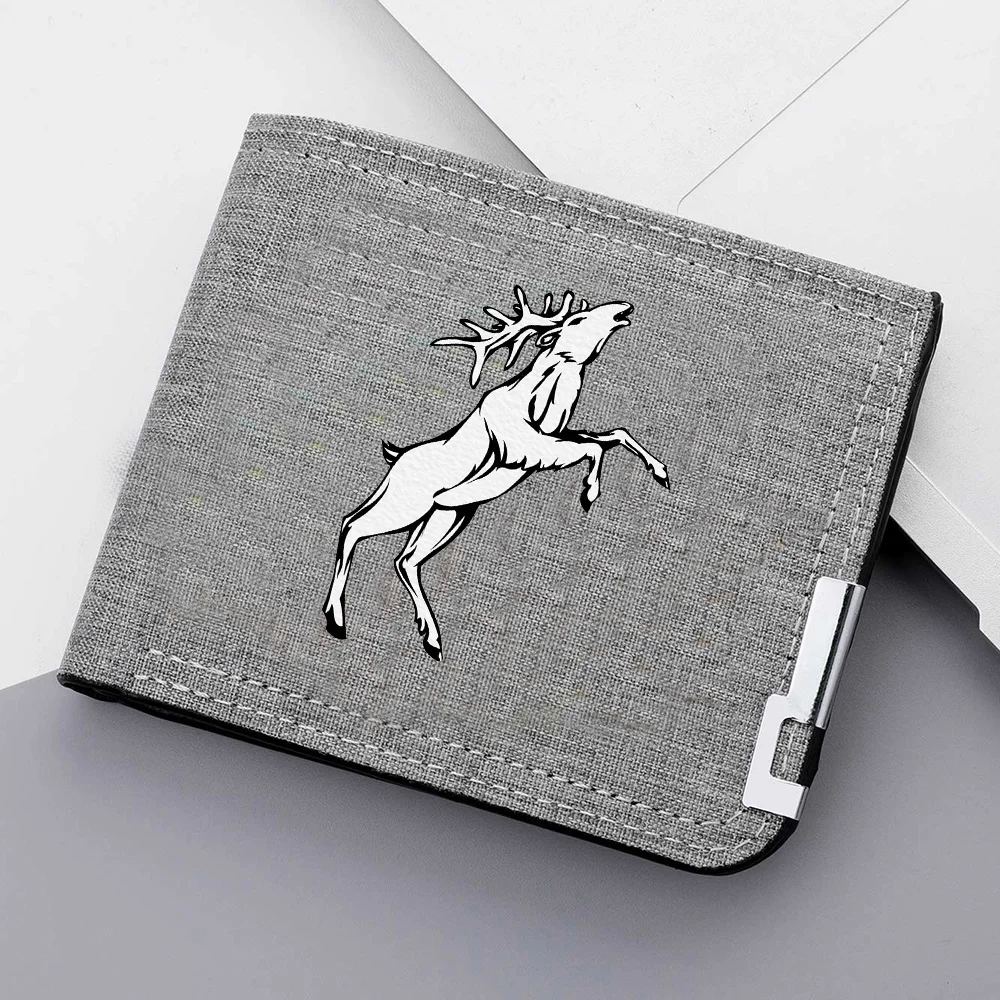 محفظة رجالية عالية الجودة كارتونية قصيرة من القماش قابلة للطي بسحاب وإبزيم متعدد الوظائف للعملات المعدنية