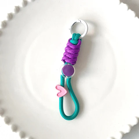 Модный брелок, креативный плетеный шнурок, брелок для телефона, женский, анти-потеряющийся узел, веревочный ремешок, автомобильные брелоки, аксессуары для самостоятельного изготовления эластичный брелок купить - №7