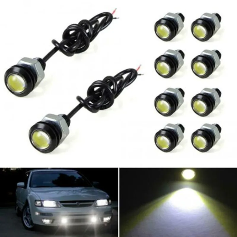 10 szt. 18mm samochodowe Eagle Eye lampka LED 12V światła dzienne DRL Auto parkowanie single do samochodu motocyklowego