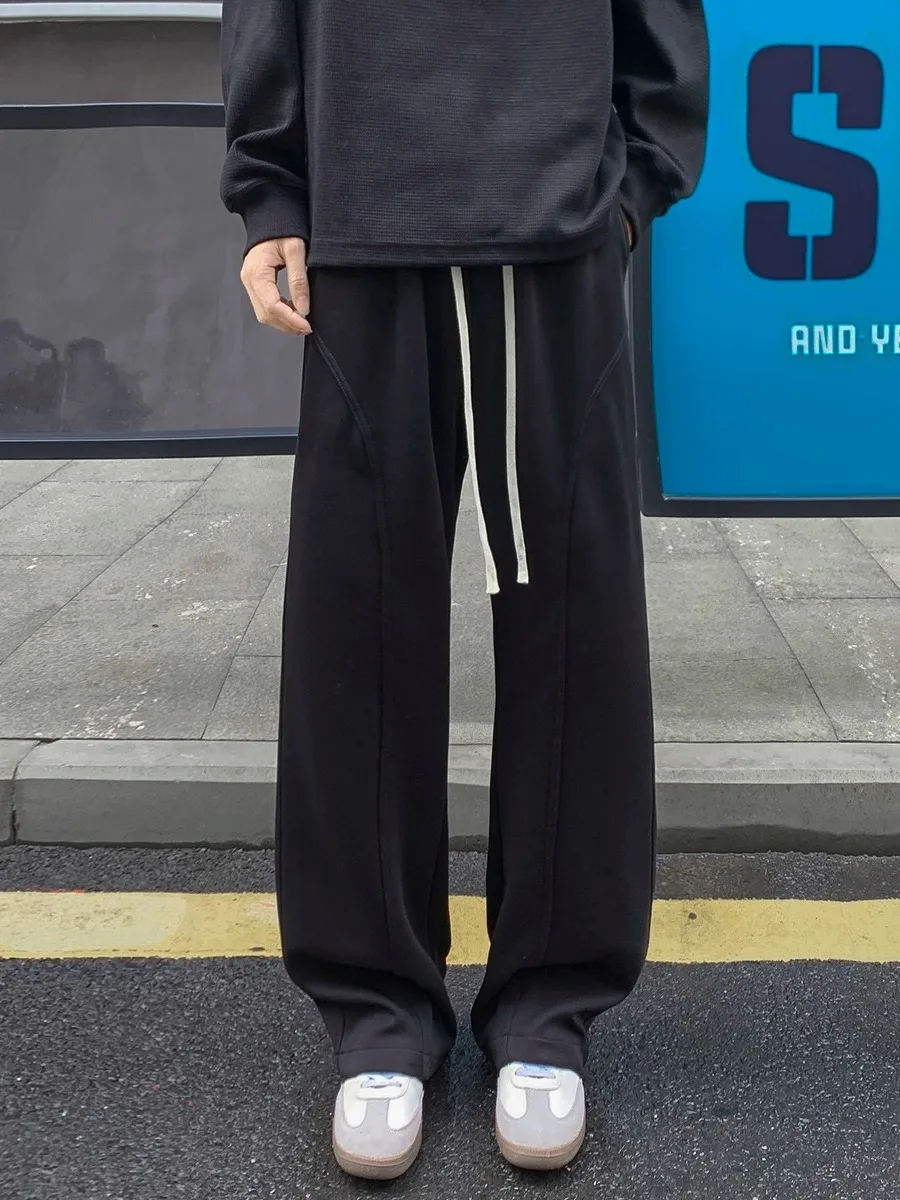 

Мужские повседневные брюки American Sle, расклешенные, прямые, свободного кроя, однотонные, универсальные спортивные брюки для весны и осени