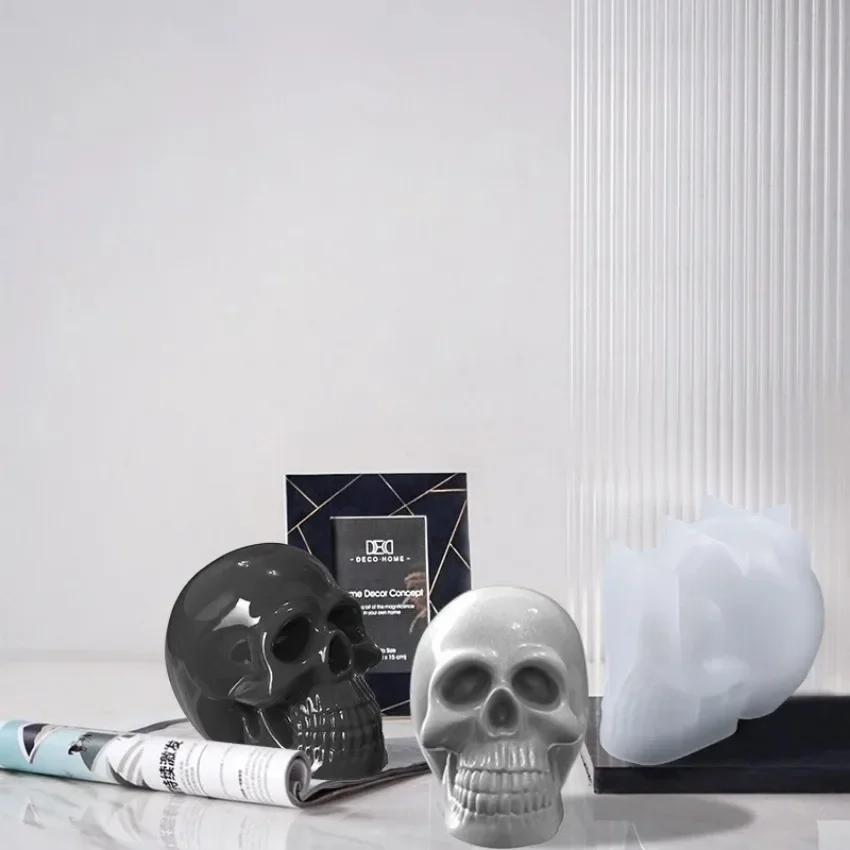 Neue 1 Stücke DIY Silikon Harz Gussform 3D Schädel Kopf Halloween Epoxy Handwerk Form Werkzeug Silikon Formen Für Harz Hause liefert