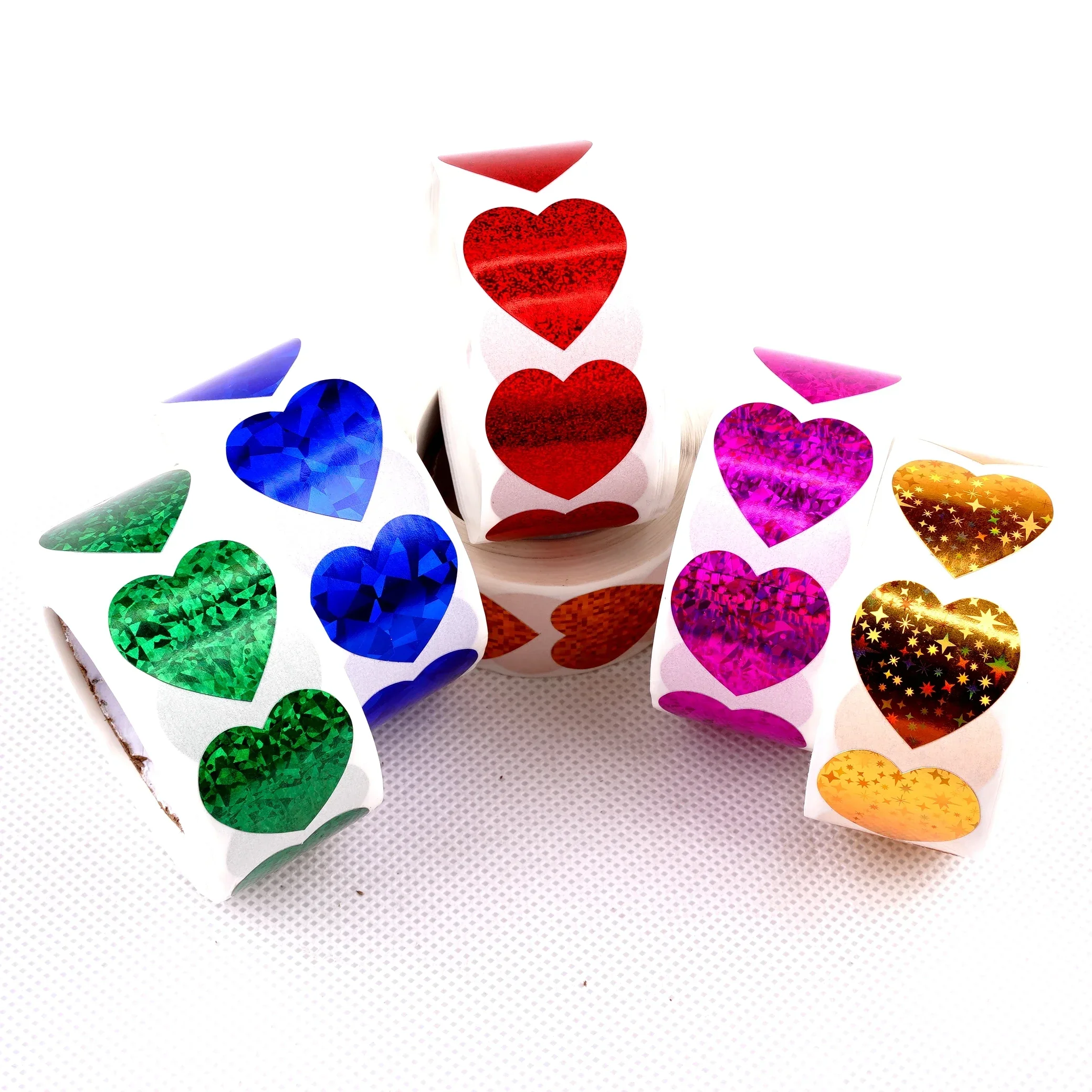 

Colorful Heart Shaped Stickers 500pcs Valentine's Love Decorative Stickers Heart Labels for Wedding Party Anniversaries