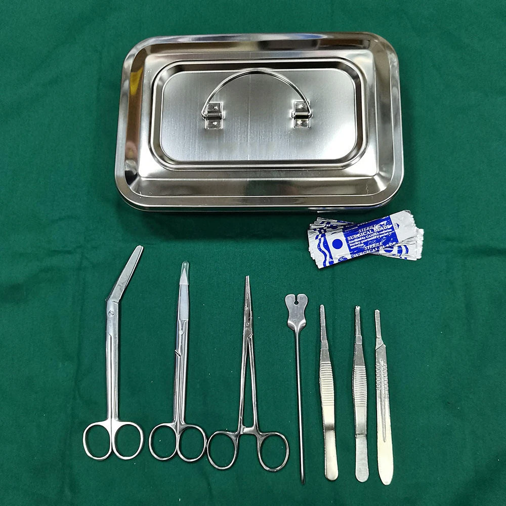 2026 NEW Azicon's 14-Pcs Minor Surgery Set Basic Surgical Operating Kit Scalpel Handle Scissors Tissue Forceps . Holder Pack