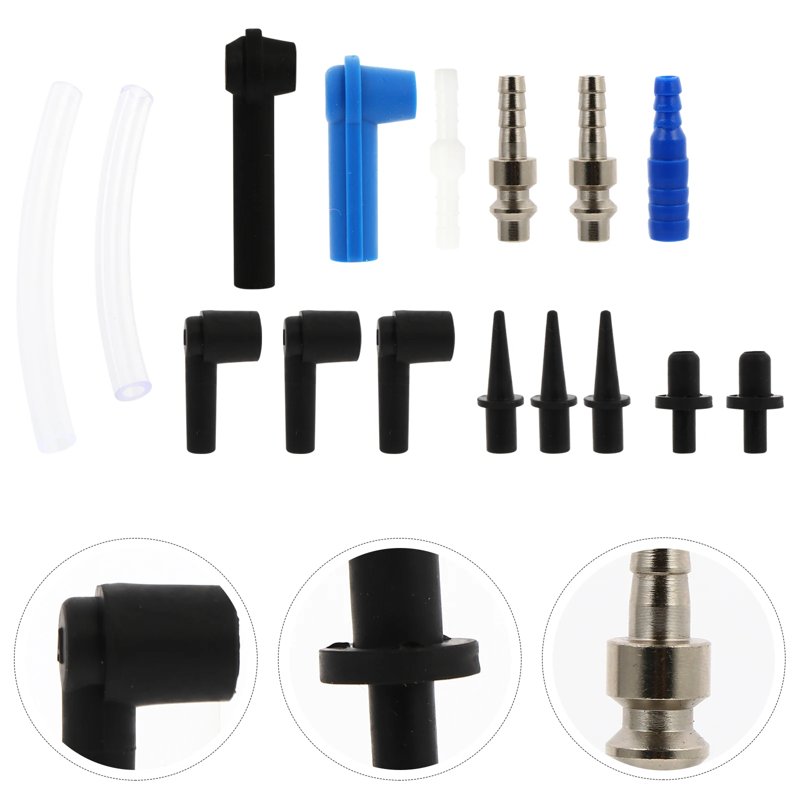 

16 Pcs Brake Fluid Connectors Bleeder Replacement Tools Hose Vacuum Pump Plastic Tube Fittings Car Trucks Construction