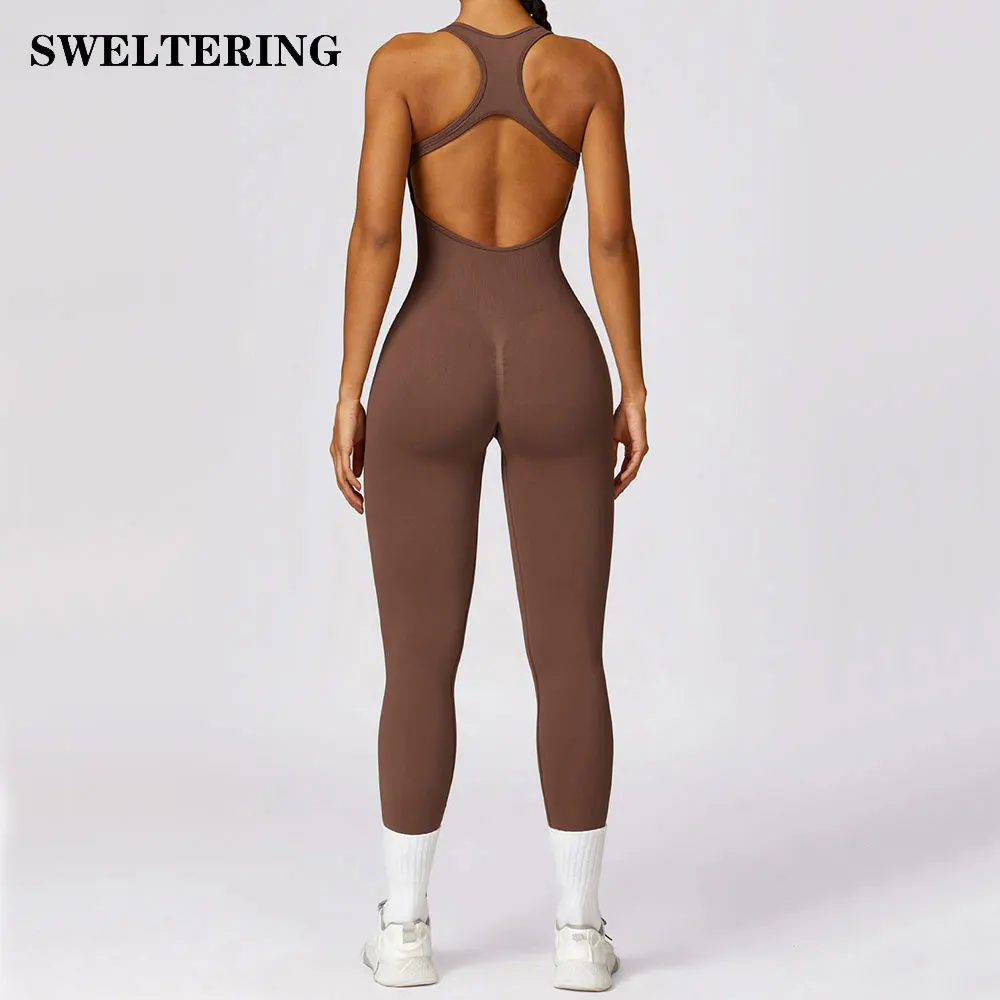 Seamless One-Piece Women's Yoga Suit Dance Belly Tightening Fitness Workout Set Stretch Bodysuit Gym Clothes Push Up Sportswear