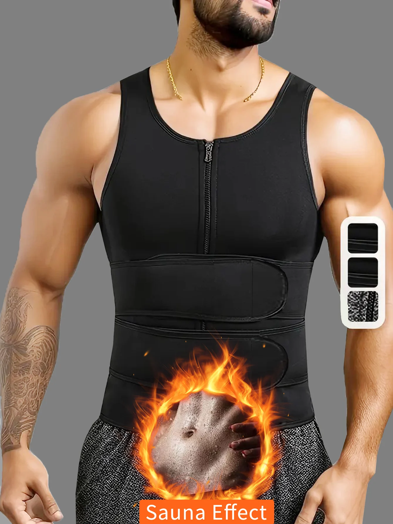 남성용 더블 벨트 조끼형 쉐이프웨어, 땀 증진 고무 코르셋, 허리 및 복부 쉐이핑을 위한 허리 트레이닝 스포츠 벨트