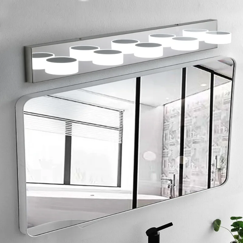 37" Modern Minimalist 5-Light LED Vanity Light Chrome Energy-Efficient Bathroom Decor Wall Sconce