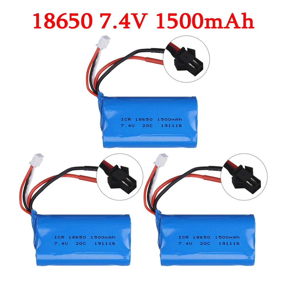 Аккумулятор 7,4 В 1500 мАч 18650 для wltoys 104310 104311 S033g Q1 H101 18301 18302 18311 18312 MN99S U12A 7,4 В Аккумулятор для радиоуправляемых автомобилей