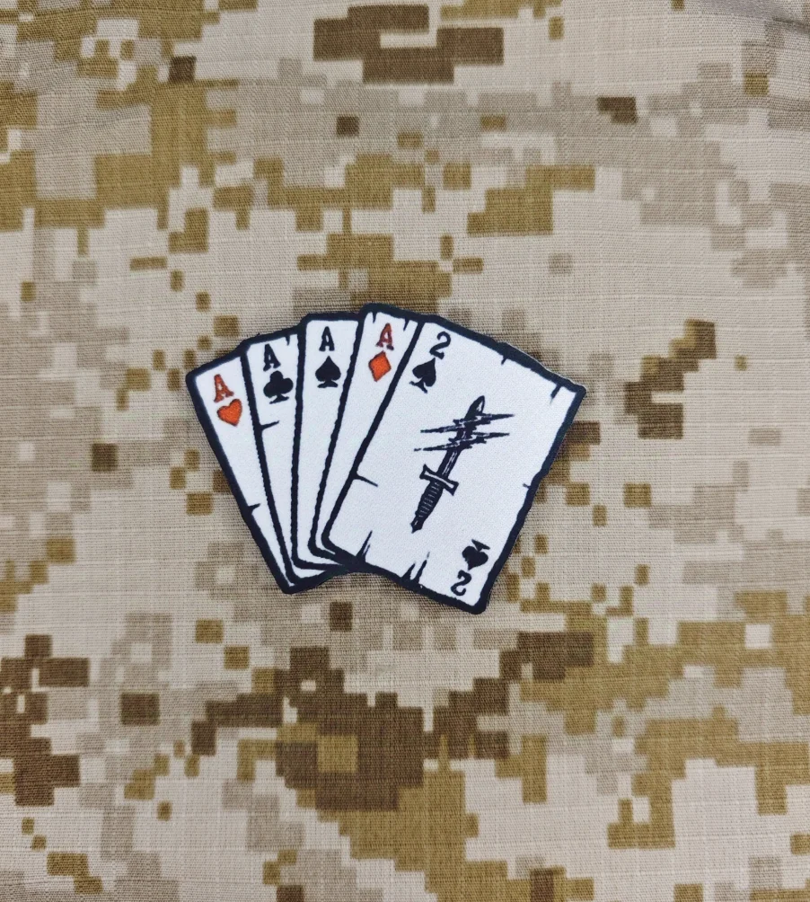 

Fog frwd gbrs tactical internet celebrity poker card magic tips air seal embroidery full embroidery arm commemorative badge logo