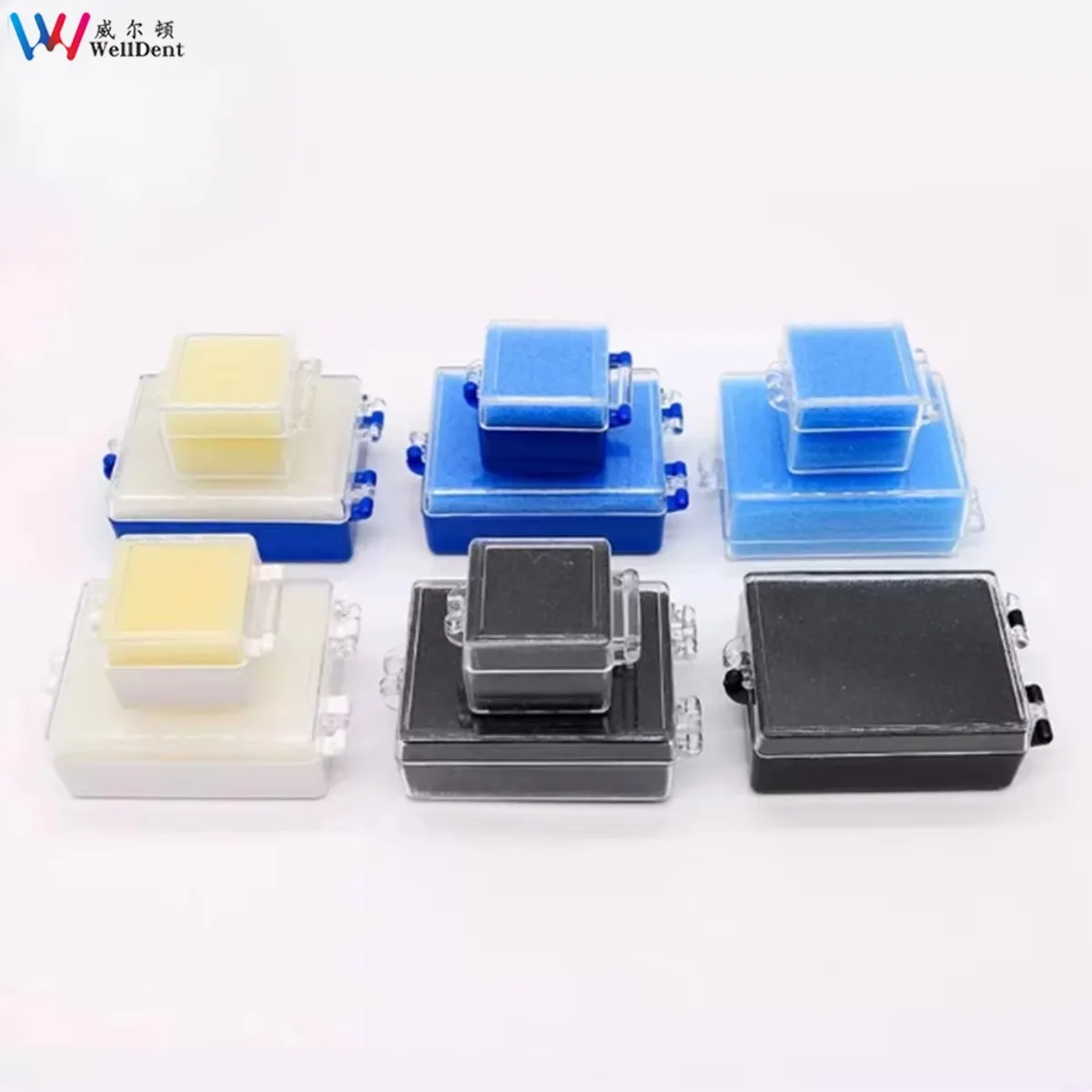 100pcs Denture Crown Veneer Fake Storage Case With Sponge Dental Implant Storage Box Denture Plastic Sponge Retainer Box