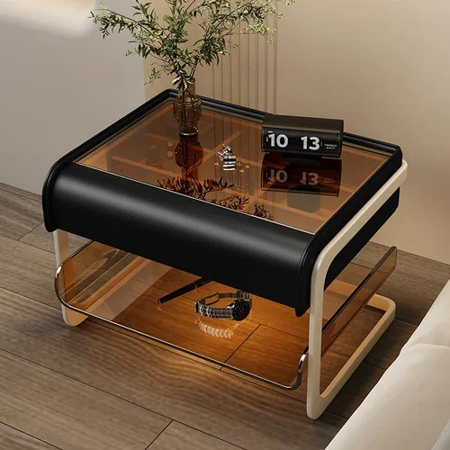 

Side Luxury Smart Nightstands Transparent Nordic Bedside Low Speaker Table Small Space Wireless Charger Nachttisch Furniture