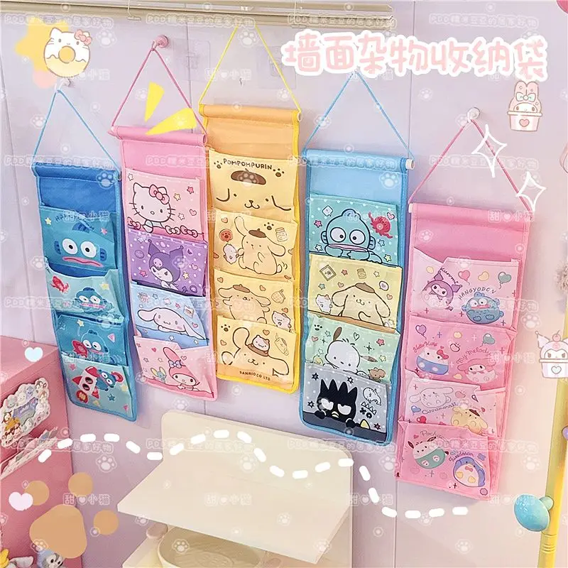 

Kawaii Sanrio Hanging Bag Hangyodon My Melody Cinnamoroll Kuromi Cute Anime Student Dormitory Accessories Storage Girl Gift Toys