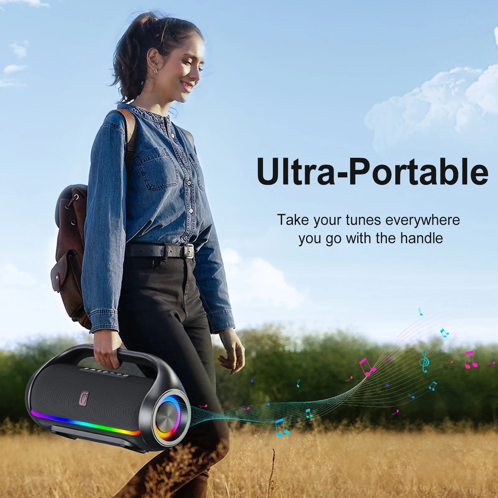 FanFun D20 Altoparlante Bluetooth Altoparlante Bluetooth con potenza di uscita con prestazioni dei bassi eccellenti Impermeabile da campeggio all'aperto