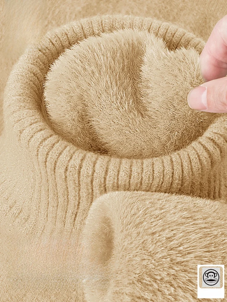 

Fce Lined Thiened Men's Knitted Sweater Winter Base Layer Warm Monkey Design Casual Faion Urban Sle