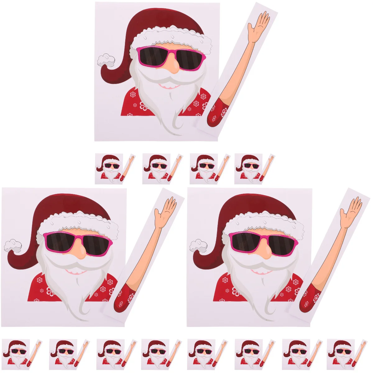 

3 Pieces Christmas Car Sticker Decoration Santa Wiper Stickers Decals for outside of Floral Shirt Elder Decorations