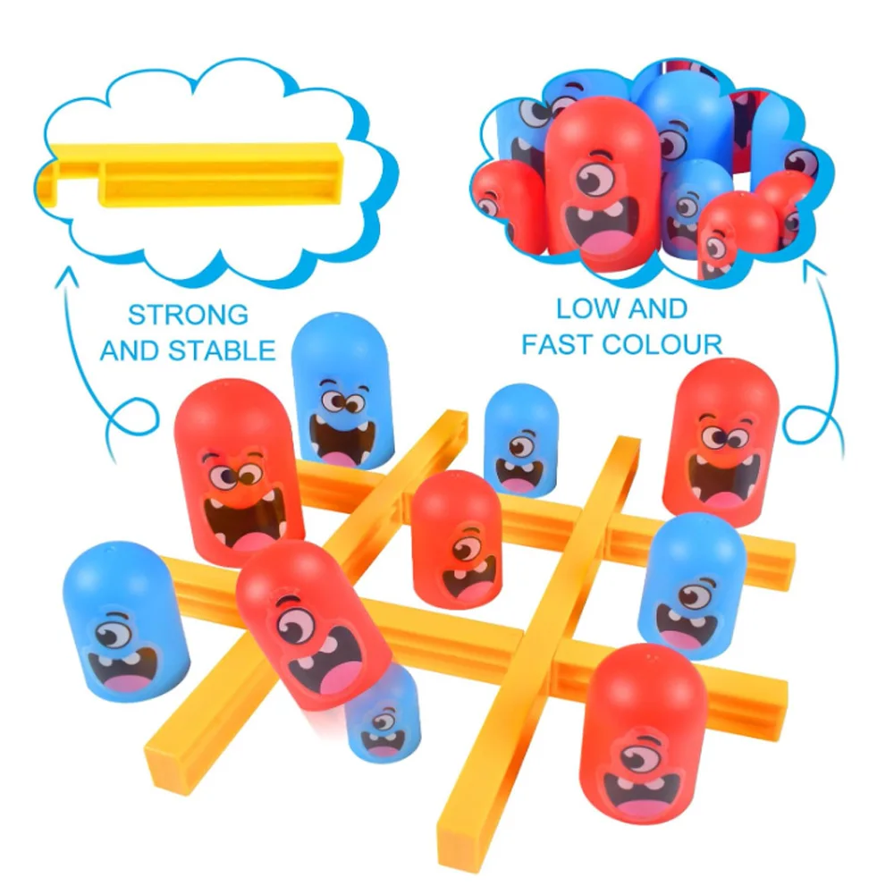 لعبة لوحة Tic-Tac-Toe - لعبة لوحة Gobblet باللون الأزرق والبرتقالي المفاجئة - لعبة اللوحة التفاعلية بين الوالدين والطفل (أكل كبير صغير) للغات