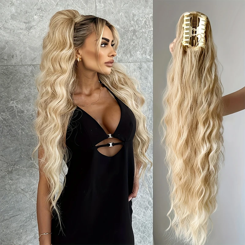 

A large, wavy ponytail wig braid