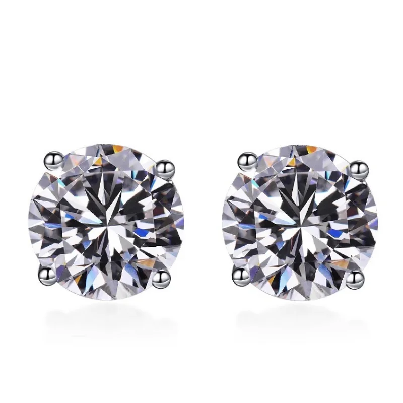 0.1-3CT Test Passed Moissanite Studs Earrings for Men Women S925 Silver Platinum Plated Bride Wedding Diamond Studs GRA