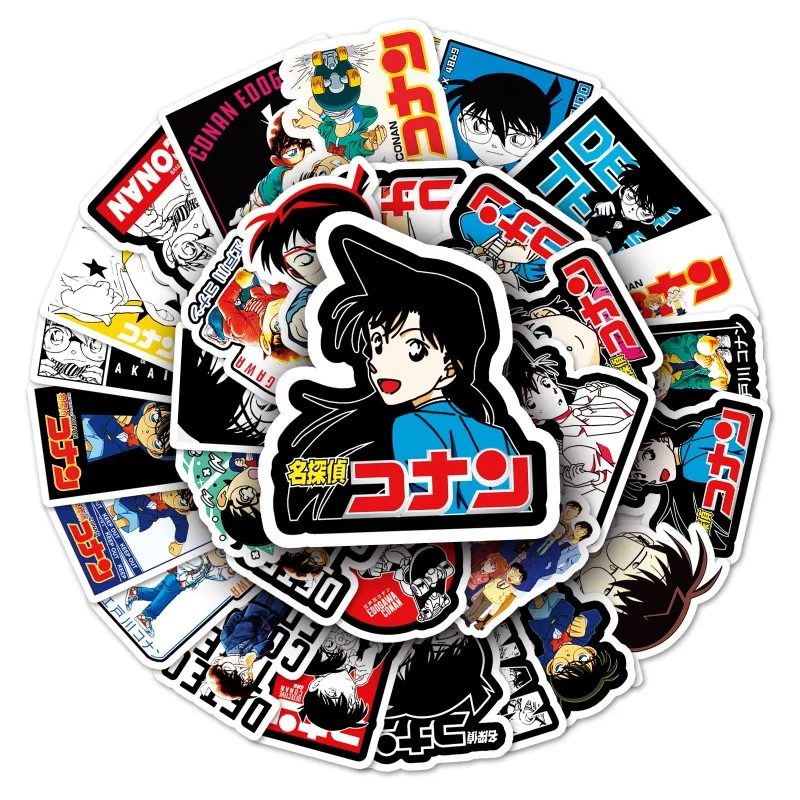 50 Stuks Detective Conan Anime Stickers Koffer Water Cup Briefpapier Mobiele Telefoon Scooter Laptop Koelkast Decoratie Stickers