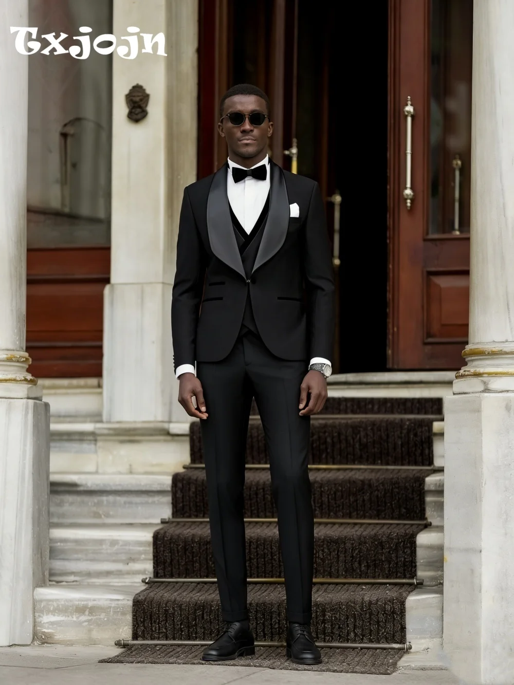 

Men's Suit Set For Wedding Suit Elegant Single Breasted Jacket Pants Stylish Business Men Groomsmen Formal Tuxedo