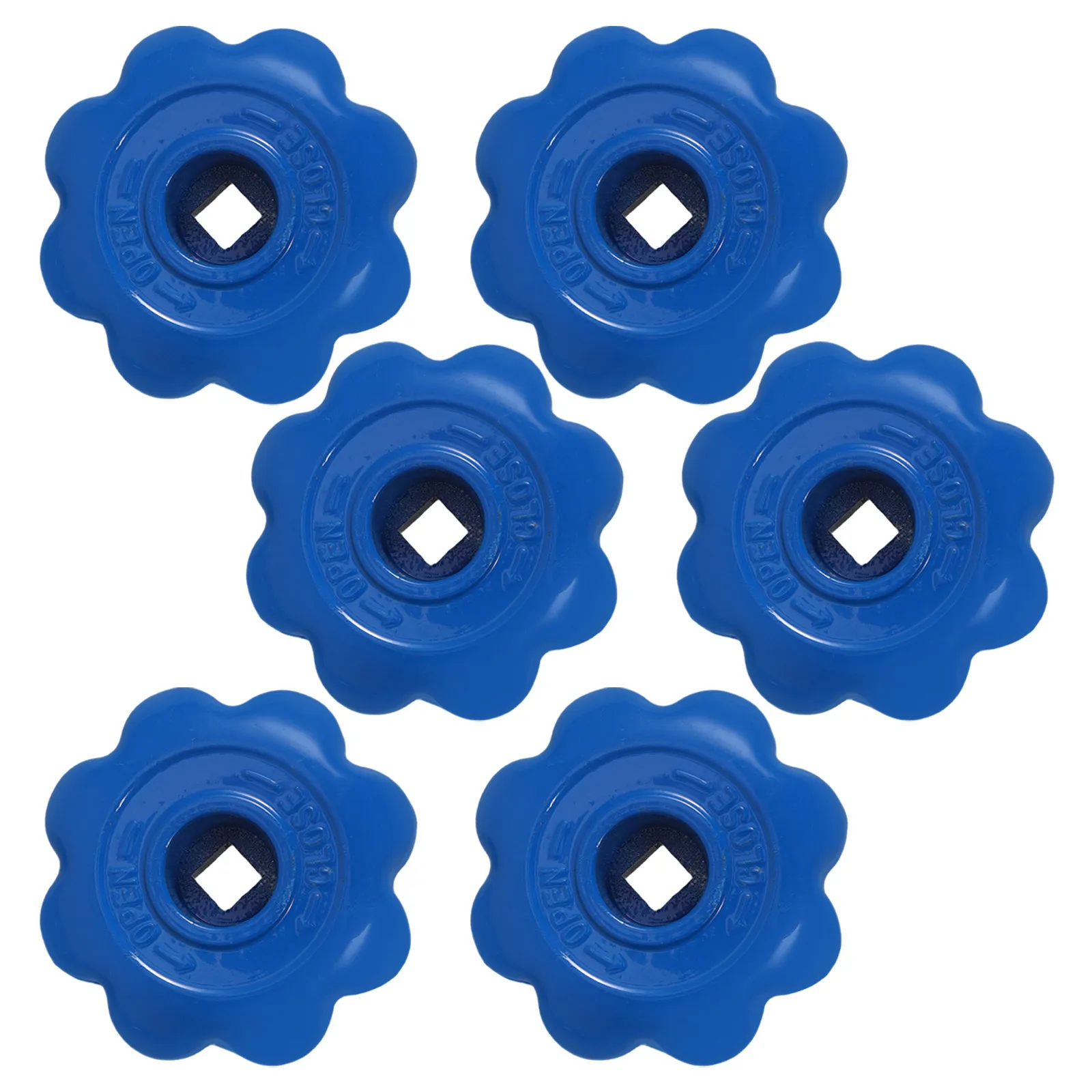 6Pcs Gas Cylinder Valve Handles Aluminum Square Bore Replacement Handwheel for Regulator Valve Gas Bottle Star Knob Industrial