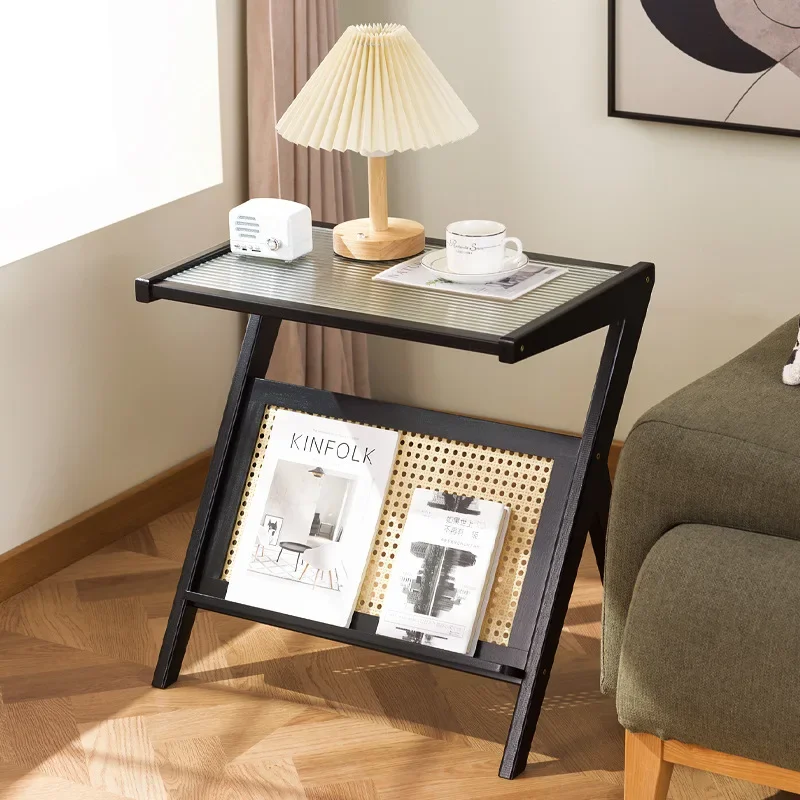 Bedside cabinet, sofa side table, tea table, small coffee table, Changhong glass small apartment creative corner table premium