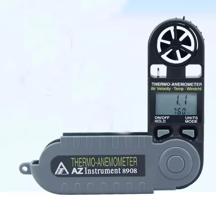 AZ8908 High Precision Folding Wind Speed Detector Digital Wind Speed Meter Fold-down Air Flow Meter