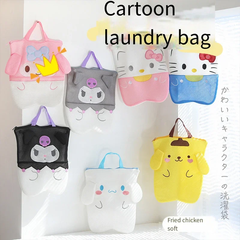 

Новая косметичка Cinnamoroll My Melody для девочек Sanrios, сумка для стирки с героями мультфильмов, большая вместительная утолщенная антидеформационная сумка для белья