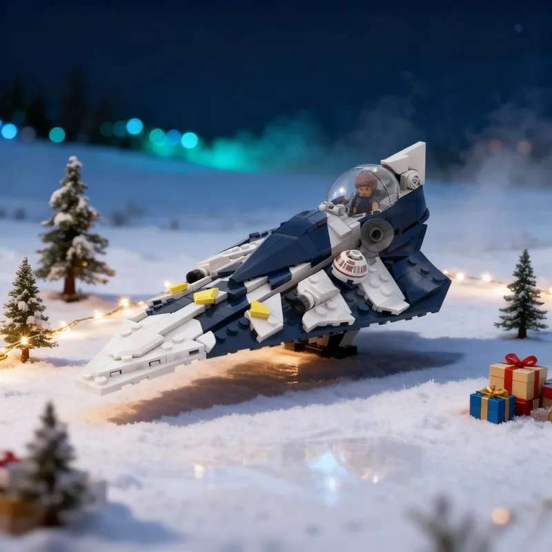 325pcs MOC Star Battle Plo Koon S Starfighter Delta 7 Model Building Blocks Construction Festival Gifts DIY Toy Creative Idea