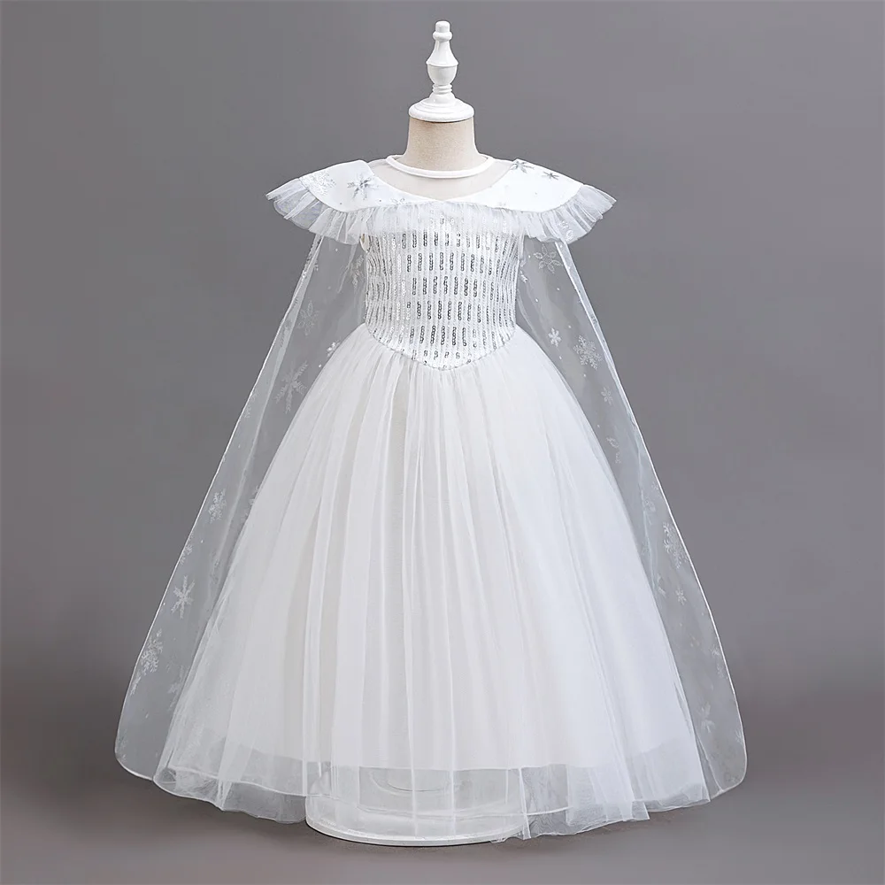 Snow Ice Princess Cosplay Costume For Girls Carnival Halloween Christmas Costume Fancy Tulle Birthday Wedding Party Girl Dresses view 2