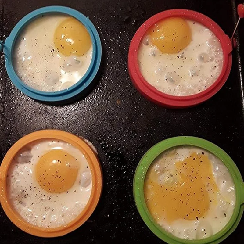 

14 PCS Round Silicone Egg Maker Pancake Mold Tool Seven-Color Poached Egg Mold Egg Ring Mold For Cookings