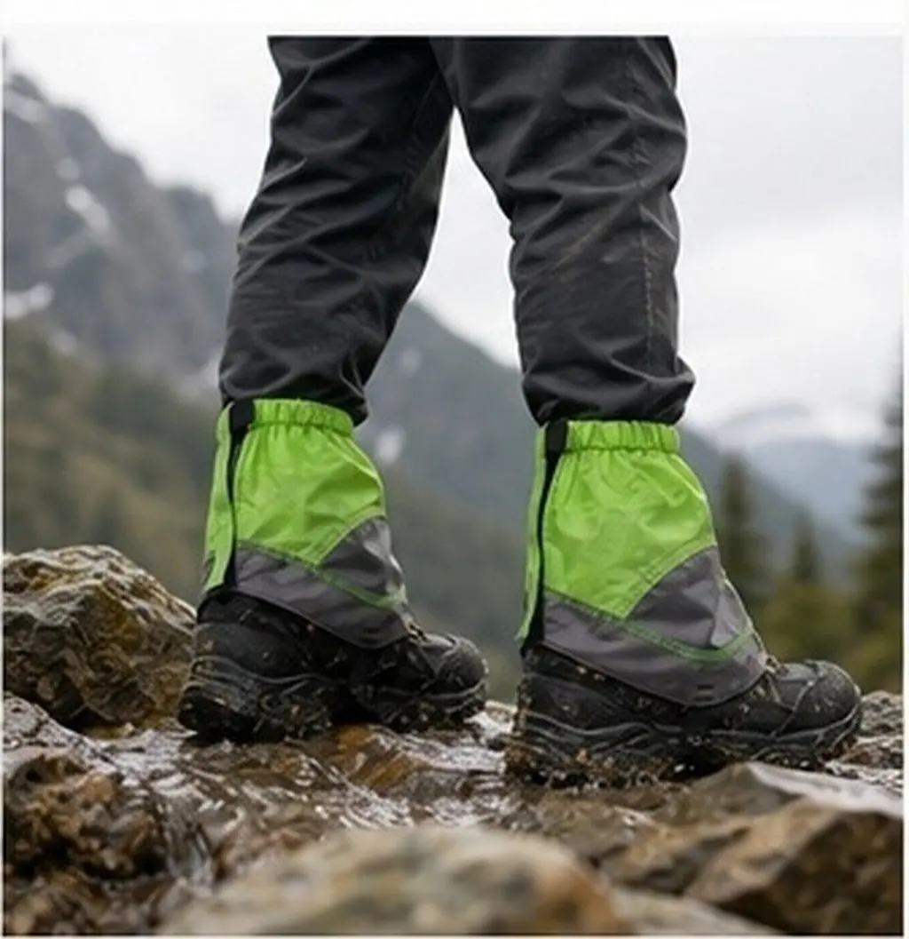 1Pair Water Resistant Ankle Gaiters Lightweight Compact Elastic Band Gaiters for Outdoor Hiking Walking Climbing Hunting Mud