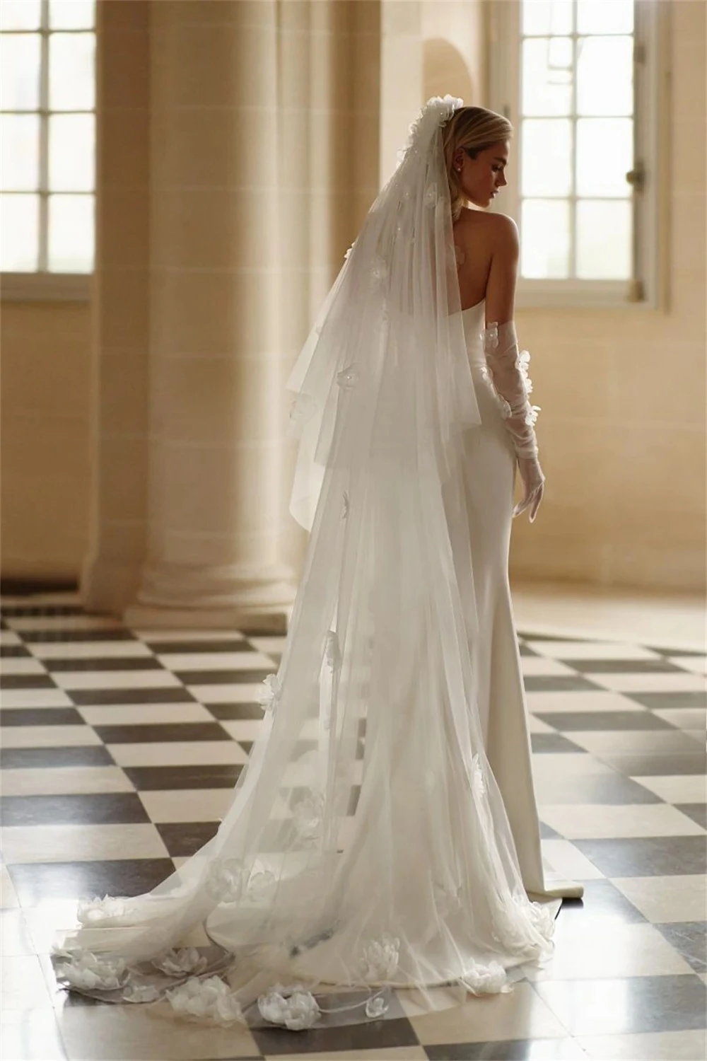 Simple Mermaid Wedding Dresses for Woman Bride Strapless Satin Pleat Zipper Robe De Mariée Personalized Customized