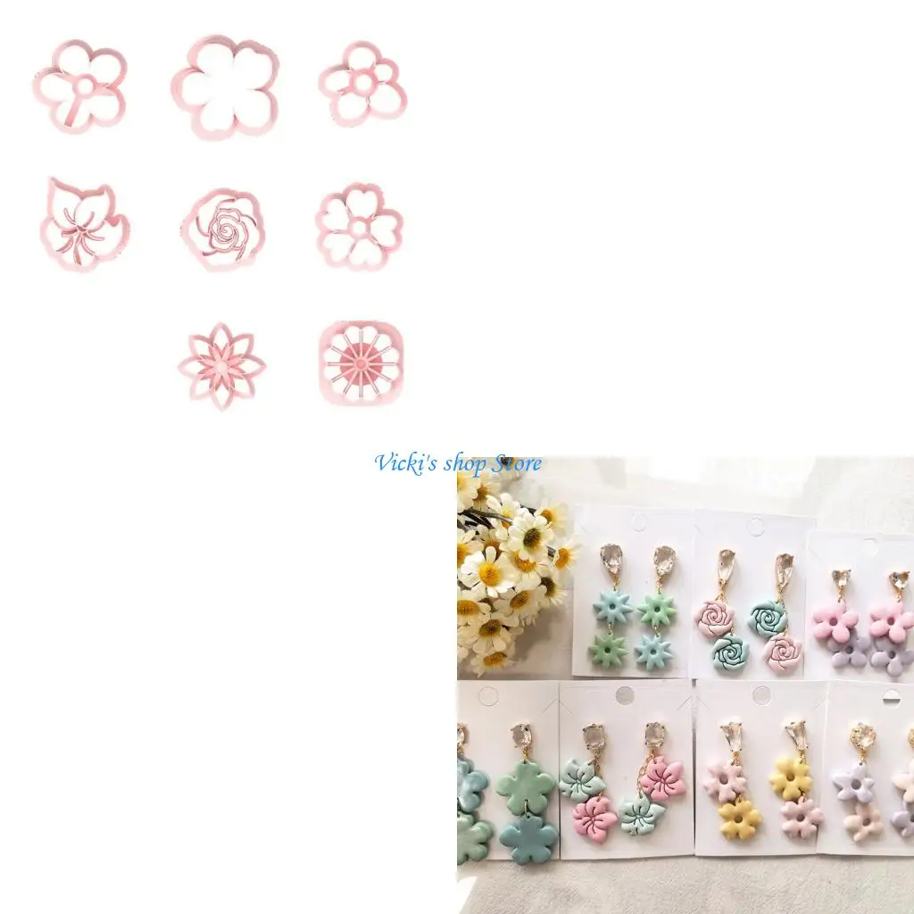 

8 Pieces plastic Flower Molds For Handmade Earrings Crafting Reusable Plastic Jewelry Making Tools