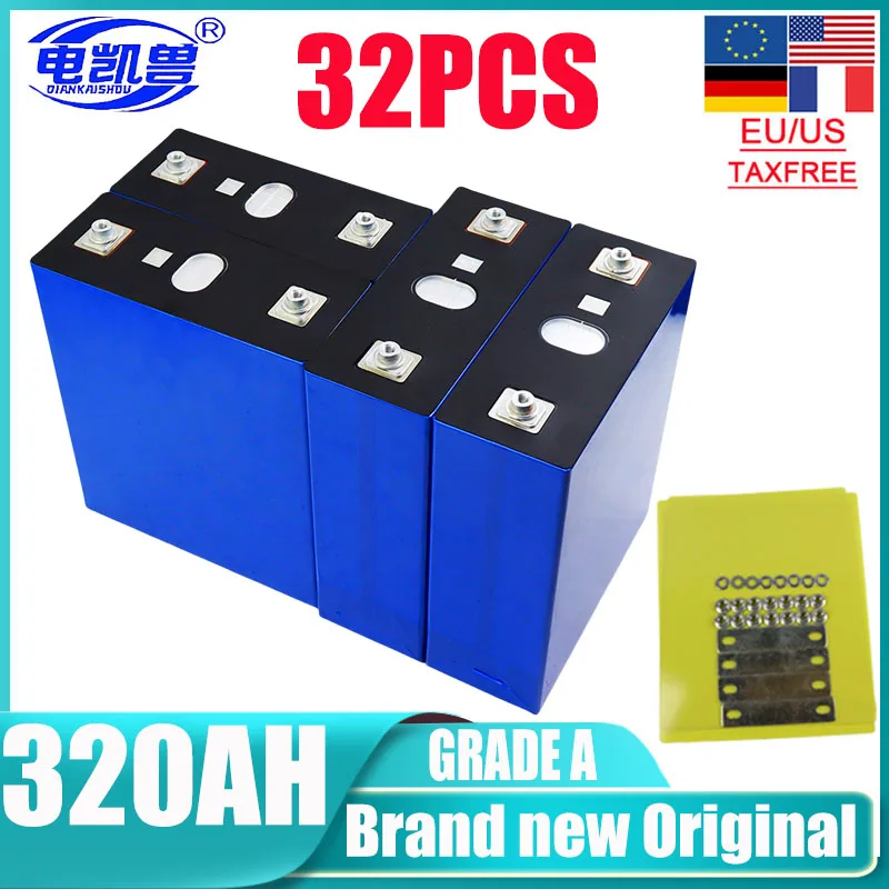 32PCS 3.2V 320AH lifepo4 battery DIY 48V 96V RV camping vehicle lithium iron phosphate battery Golf cart charging battery