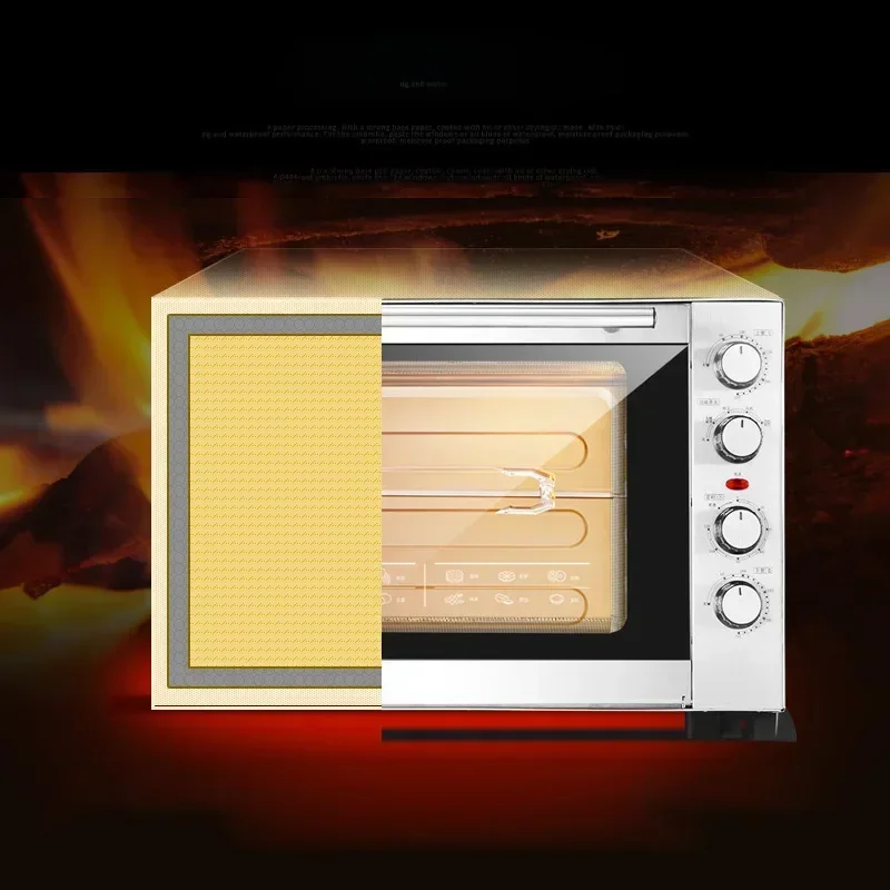 60L เตาอบไฟฟ้าอเนกประสงค์สําหรับพิซซ่าเค้กขนมปังเครื่องปิ้งขนมปังเตาอบ Rotisserie เตาอบไฟฟ้าในครัวเรือนอุปกรณ์เบเกอรี่
