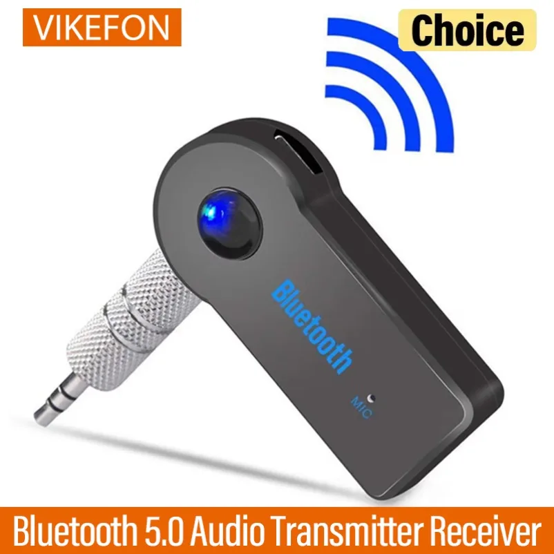 Bluetooth Audio 5.0 Receiver 3.5mm 3.5 AUX Jack Stereo Music Audio Transmitter Speaker Amplifier Car Wireless Adapter with Mic