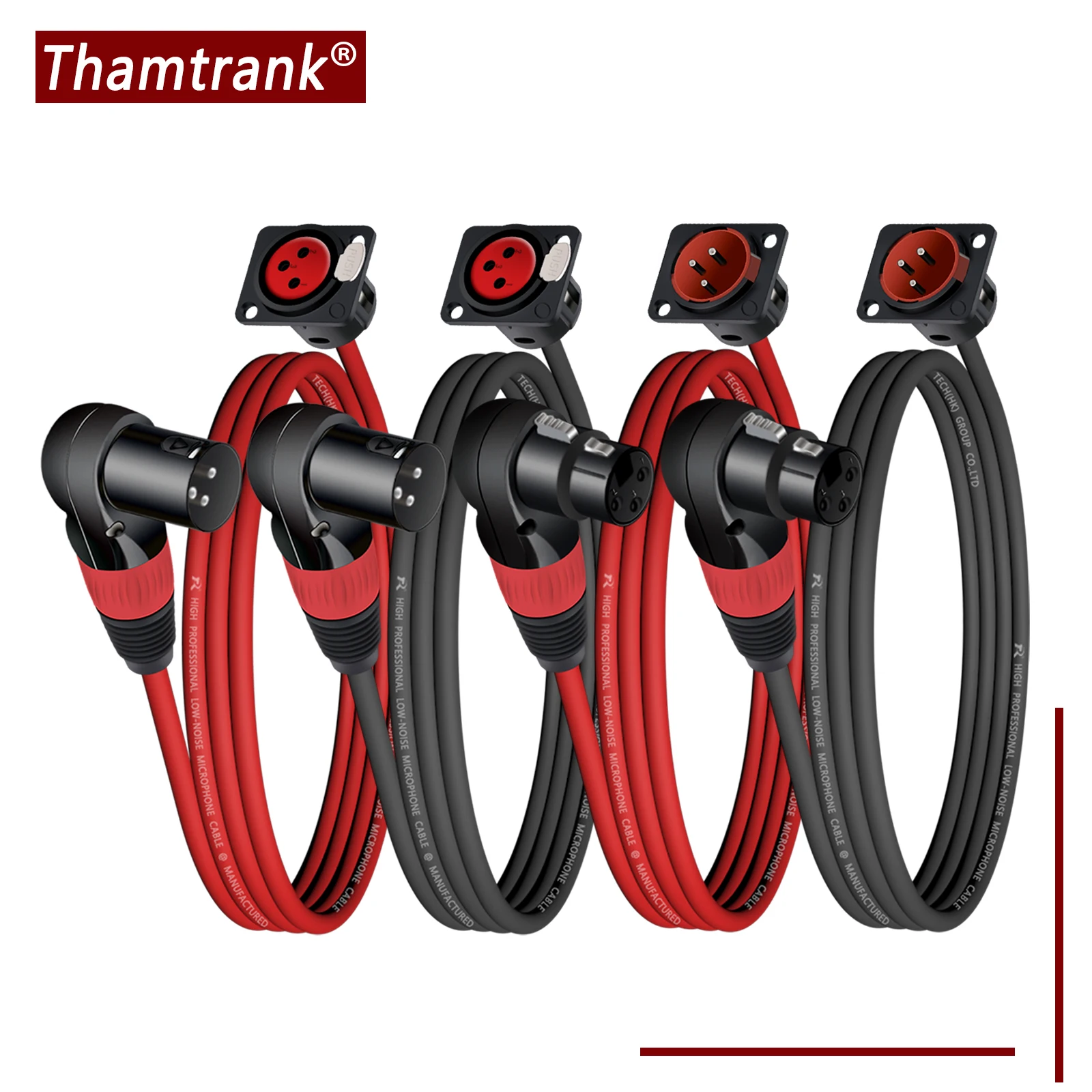 

XLR Cable,3Pin XLR Panel Mount Chassis Socket to Right Angle XLR Plug Audio Audio Extension Cord Converter Compatible with MIC