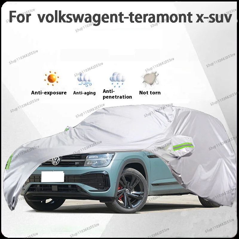 For Volkswagent Teramont X Fit Car Cover Waterproof Dustproof Sunshade (UV) Snowproof Silve Full Cover with All-Day Protection