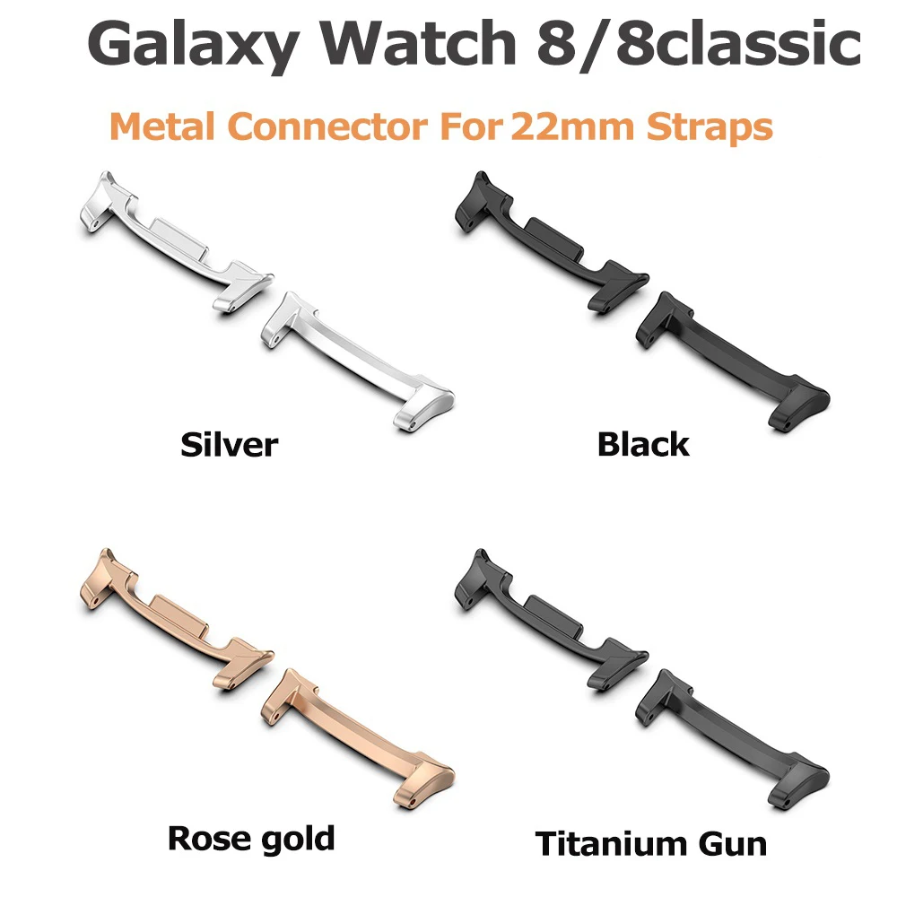 1 Pair Connector for Samsung galaxy watch 8  40mm 44mm/8 classic 46mm Zinc alloy metal conversion head brecelet for 22mm straps image 2