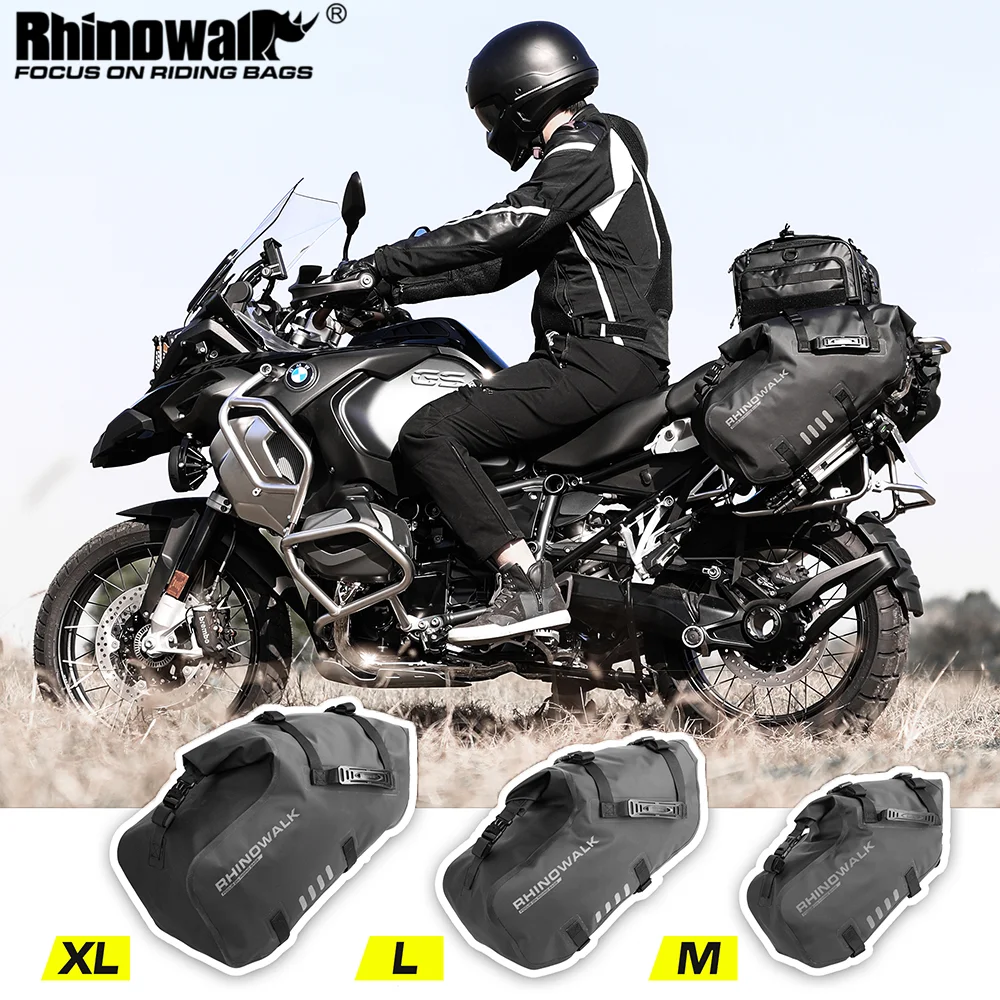 

Rhinowalk Motorcycle Bag Waterproof 18L/28L/48L Large Left&Right Double Side 2PCS Motor Pannier Bag 1PC 19-80L Back Seat Trunk