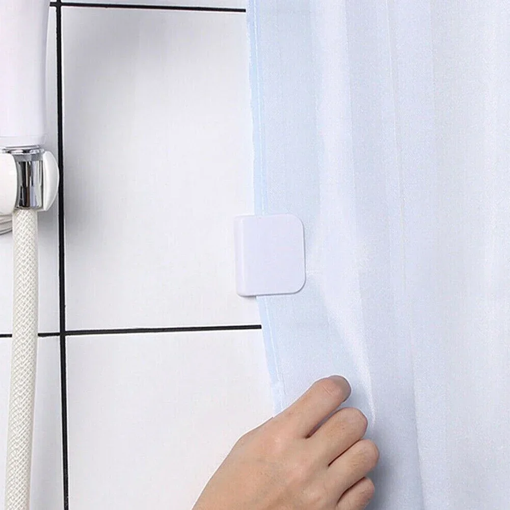 2Pcs Shower Curtain Anti Splash Clips Fixed Clamps Bath Guard Home Bathroom Home Garden Bath Shower Curtain Hooks