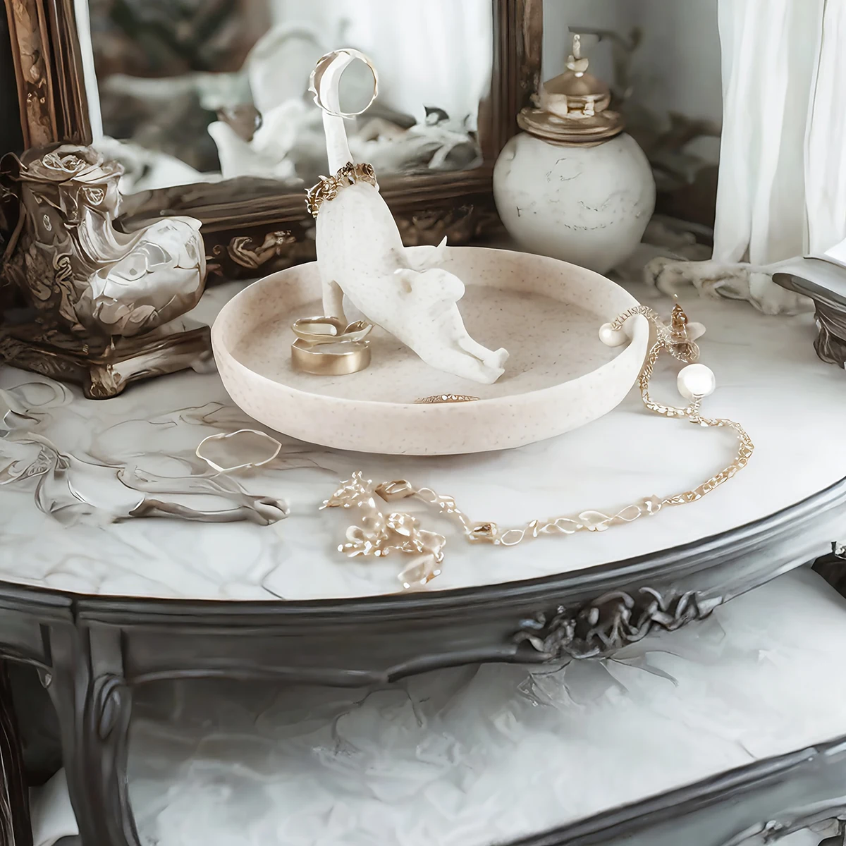 Cross - border Creative Cat - Shaped Jewelry Tray, Nordic - style Home Decoration, Suitable for Jewelry Storage Scenarios