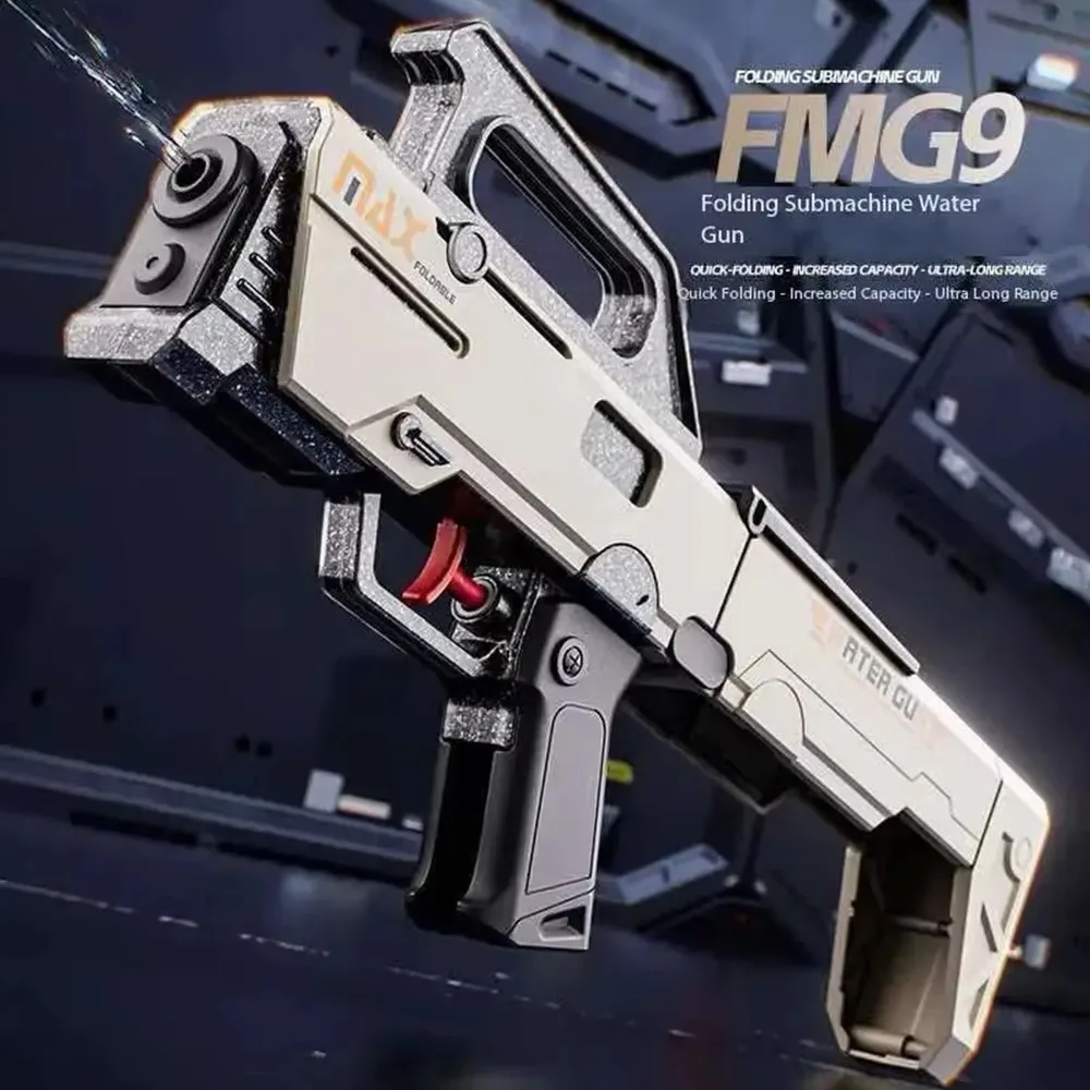 HOT NewFMG9 Folding Submachine Water Gun With Manual Continuous Firing Ultra Long Range Large Capacity Water Play Toys Water Gun view 3
