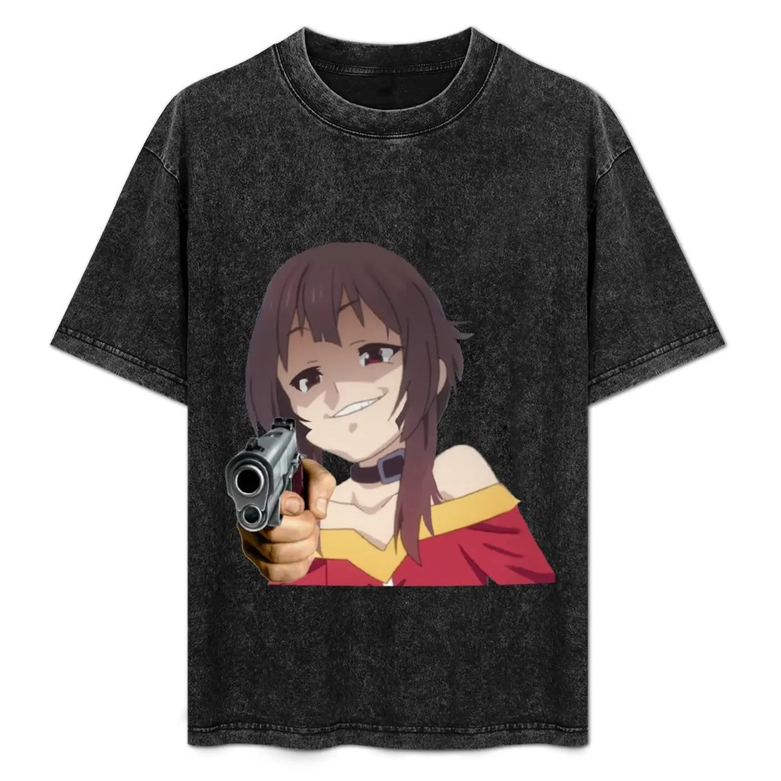 

Smug Megumin Gun (KonoSuba) T-Shirt funny shirt cotton summer shirt for a boy Luxury man Men's t-shirt