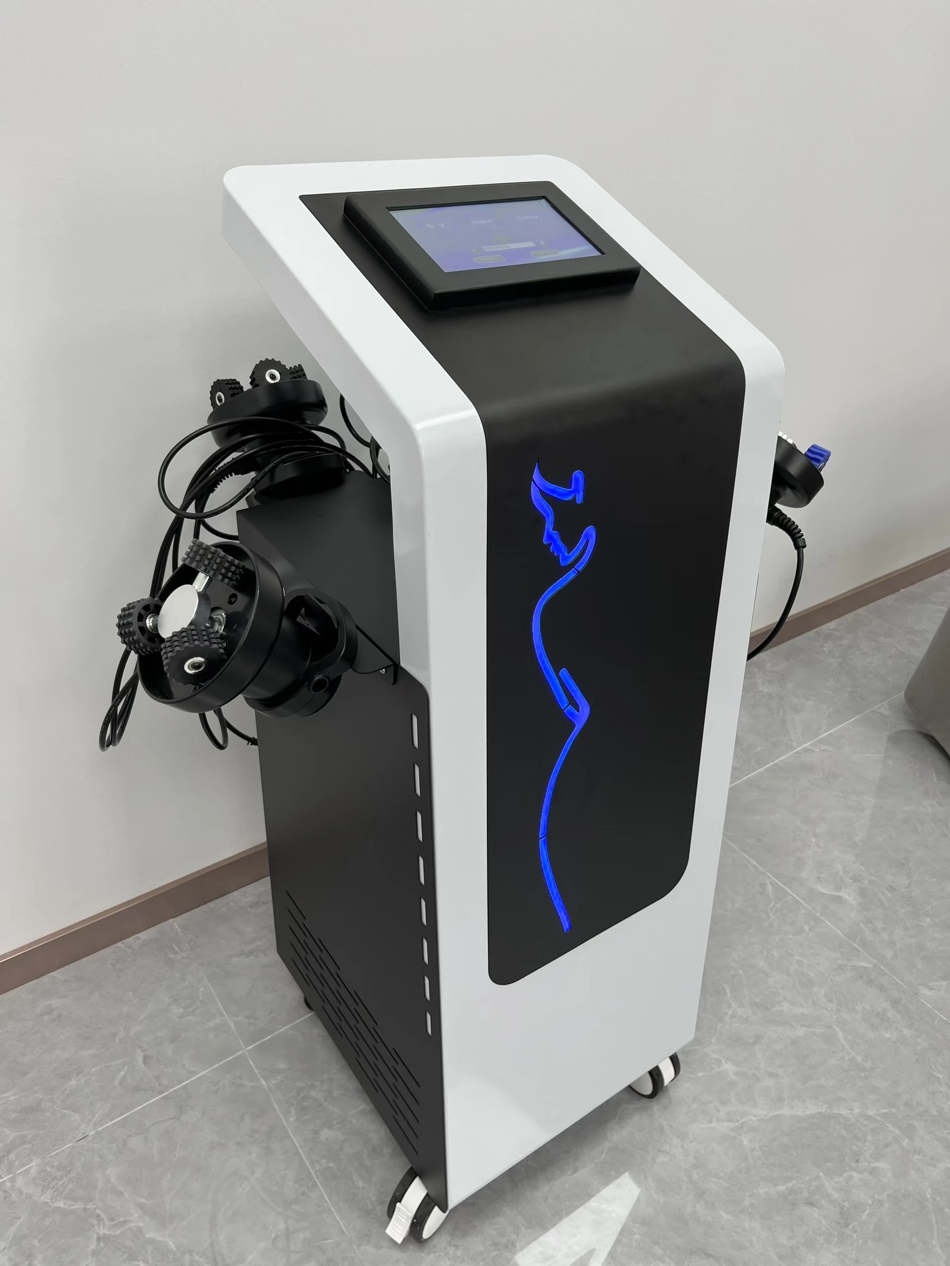 المهنية 4-مقبض الاهتزاز الأسطوانة تدليك العلاج الجسم التخسيس مُدلك بالاهتزاز الدائمة الدهون مُدلك سلوليت آلة