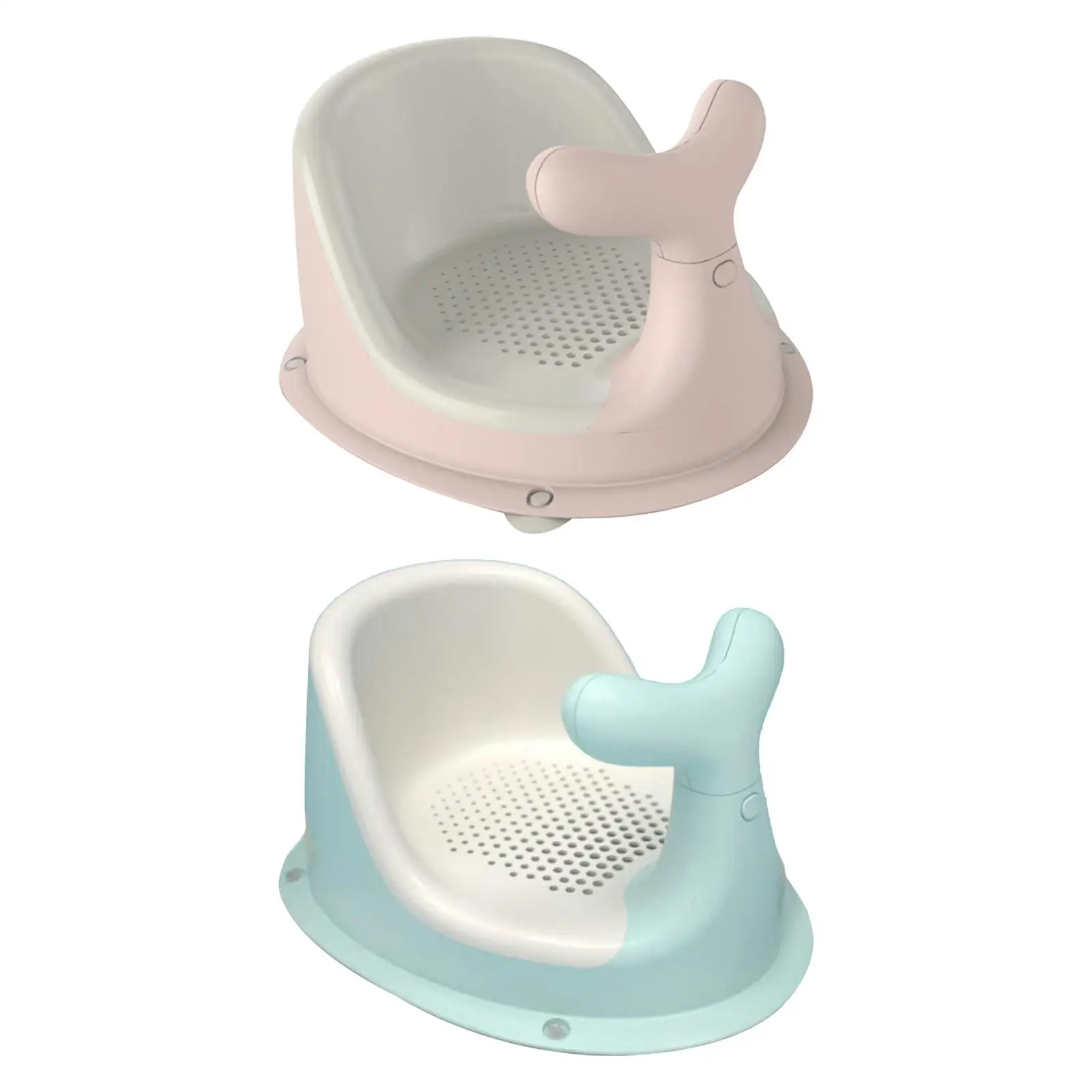 

Baby Shower Chair with Backrest Support, Suction Cups, Easy Storage Floor Seat, Portable Soft Mat, Shower Stool for