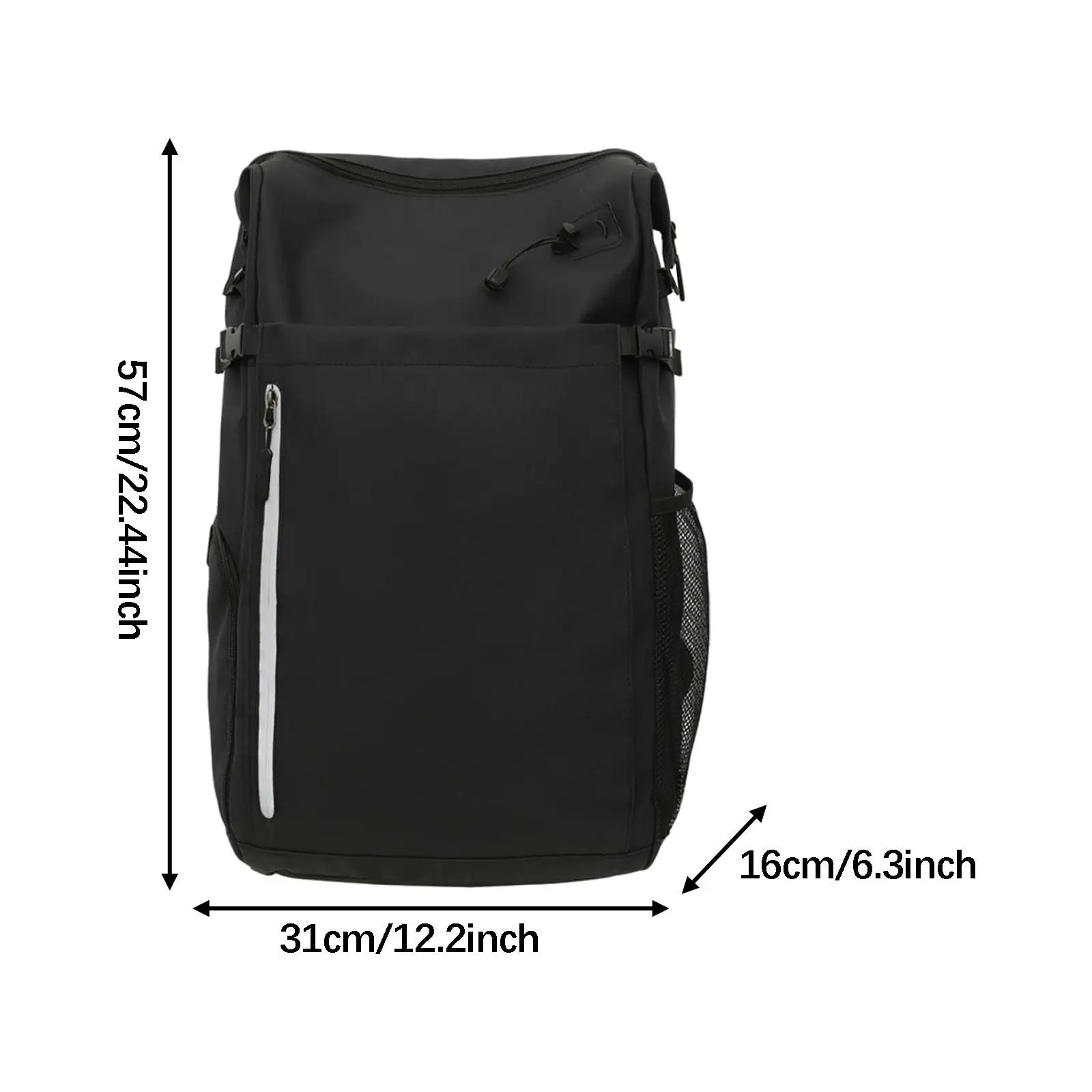 Nylon PU Badminton Backpack with Zipper Shoe Compartment Sports Duffel Bag for Fitness and Travel - view 3