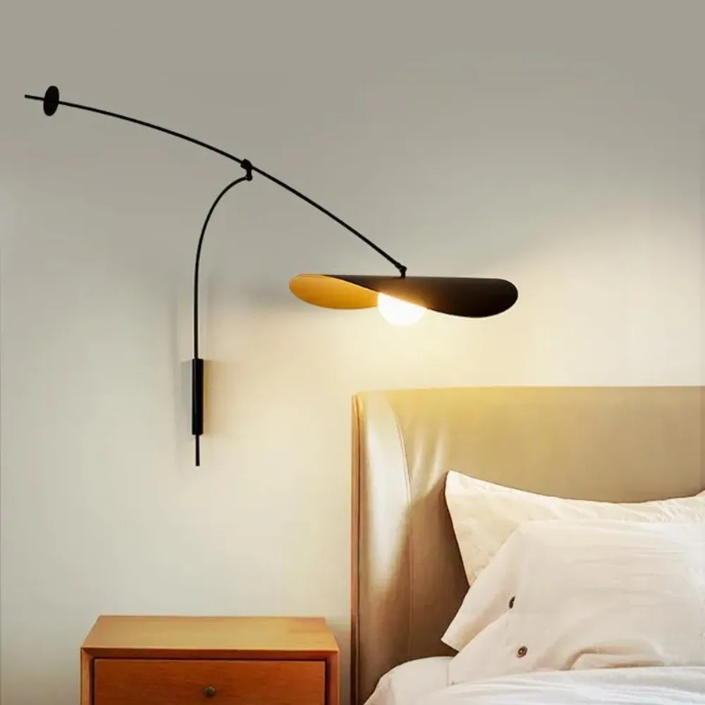 Modern Art Adjustable Wall Lamp Nordic LED Long Arm Pendant Light for Hotel Bedroom Living Room Corner Wall Lights Home Lustre